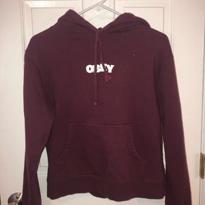 Obey maroon hoodie